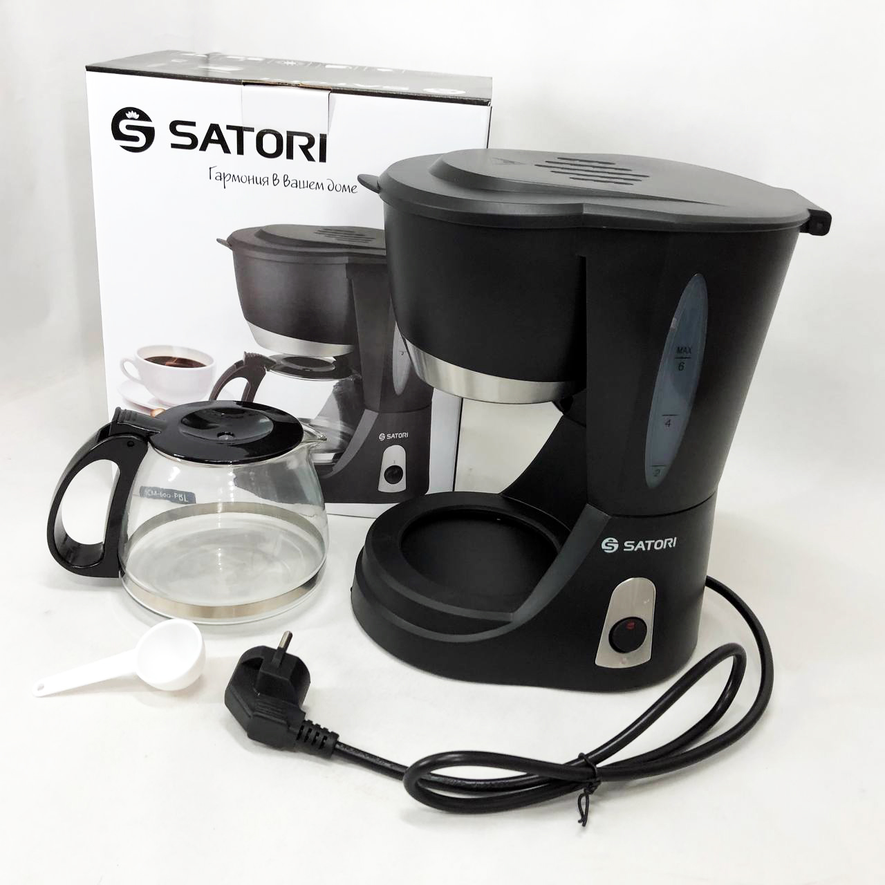 Кавоварка крапельна Satori SCM-600-PBL 650 Вт, Маленька кавомашина для дому, Маленька кавомашина - Зображення 6