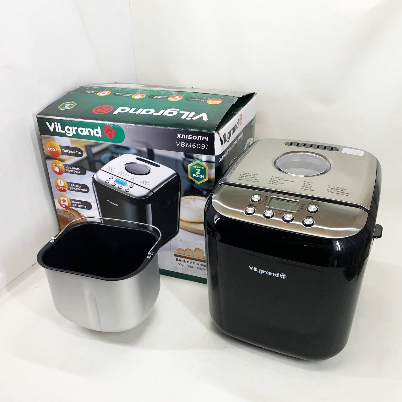 Хлібопічка ViLgrand VBM6091. Колір: чорний - Зображення 8