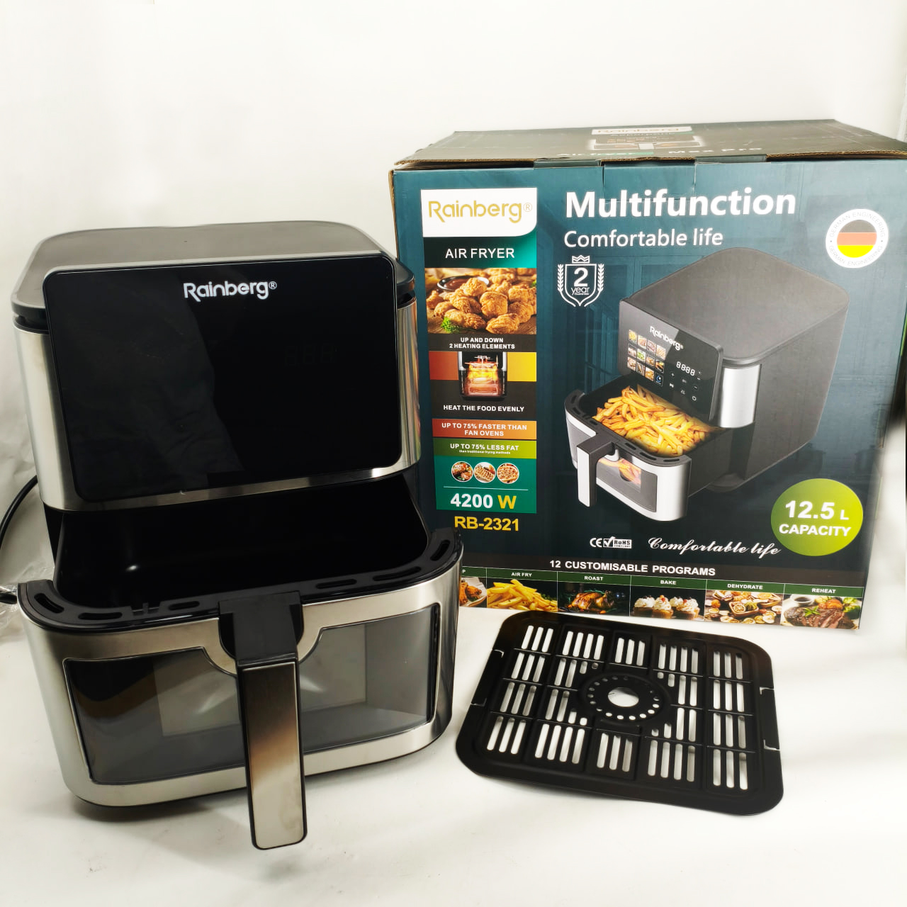 Аерофритюрка Rainberg RB-2321 4200Вт 12.5л сенсорна 2 Тена 9 Аерофритюрка Rainberg RB-2321 4200Вт 12.5л сенсорна 2 Тена - Зображення 9
