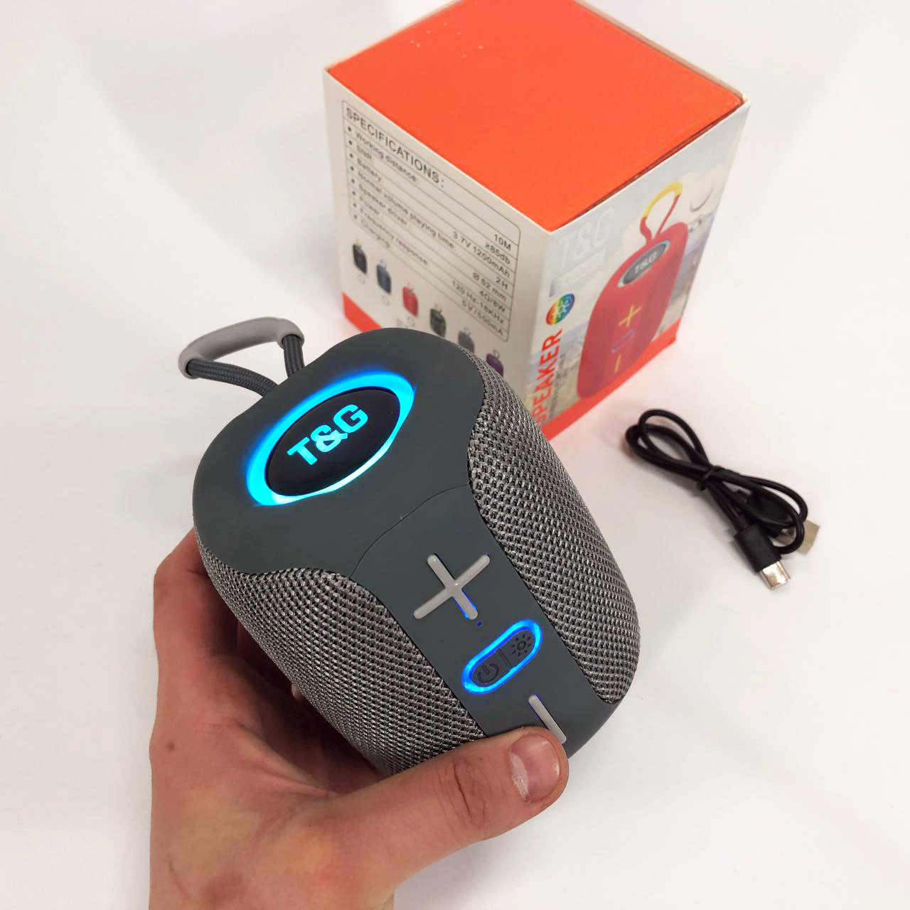 Портативна Bluetooth колонка TG658 8W з RGB підсвічуванням, Музичні колонки для вулиці. Колір: сірий 2 Портативна Bluetooth колонка TG658 8W з RGB підсвічуванням, Музичні колонки для вулиці. Колір: сірий - Зображення 2