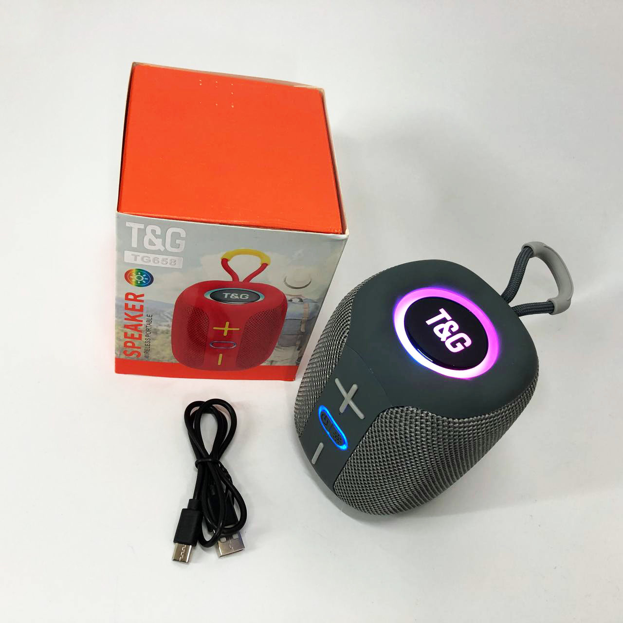 Портативна Bluetooth колонка TG658 8W з RGB підсвічуванням, Музичні колонки для вулиці. Колір: сірий 5 Портативна Bluetooth колонка TG658 8W з RGB підсвічуванням, Музичні колонки для вулиці. Колір: сірий - Зображення 5