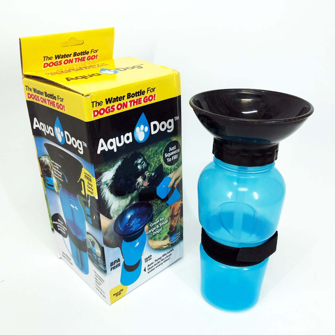 Поїлка для собак дорожня переносна Aqua Dog 537 мл портативна пляшка для великих та дрібних собак FS-97 - Зображення 3