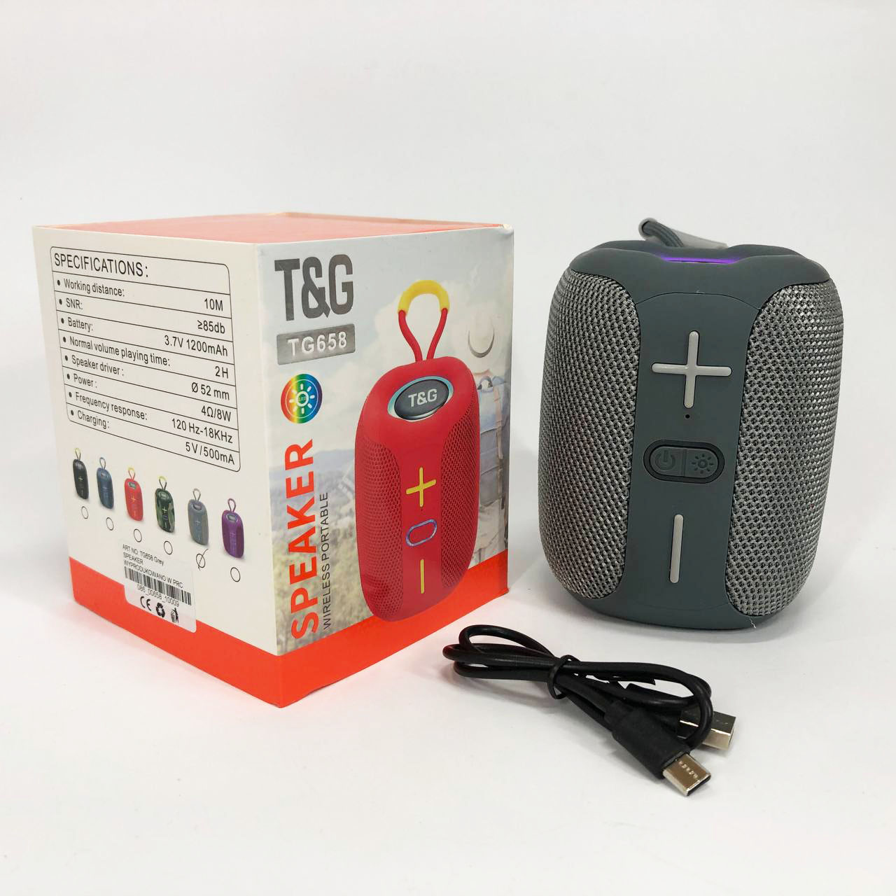Портативна Bluetooth колонка TG658 8W з RGB підсвічуванням, Музичні колонки для вулиці. Колір: сірий 3 Портативна Bluetooth колонка TG658 8W з RGB підсвічуванням, Музичні колонки для вулиці. Колір: сірий - Зображення 3