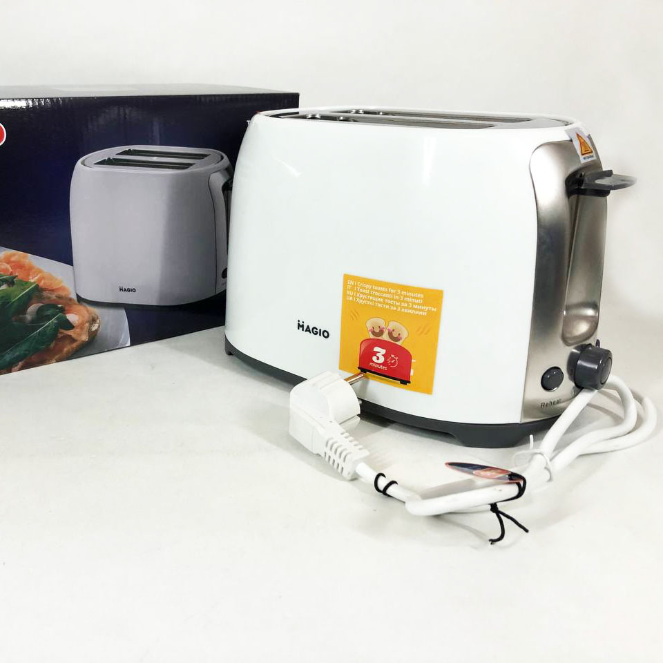 Тостер MAGIO MG-272W 750 Вт, тостер кухонний, тостери для дому, тостерниця, сендвіч-тостери. Колір: білий - Зображення 8