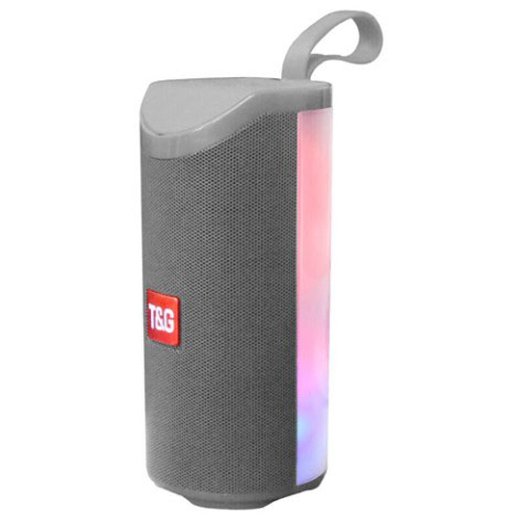 Портативна Bluetooth колонка TG-169 з різнокольоровим підсвічуванням FM-радіо 5Wx2. Колір: сірий - Зображення 5