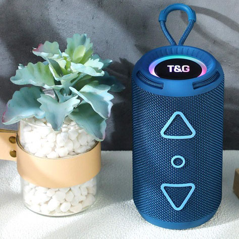 Bluetooth колонка портативна TG656 FM-радіо, потужна переносна акустична колонка. Колір: синій - Зображення 6
