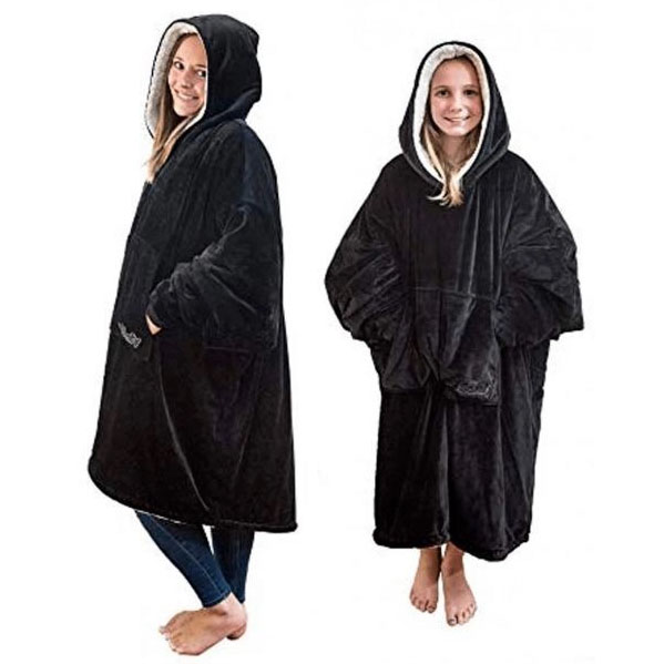 Толстовка плед з капюшоном і рукавами Huggle Hoodie оверсайз Black 5 Толстовка плед з капюшоном і рукавами Huggle Hoodie оверсайз Black - Зображення 5