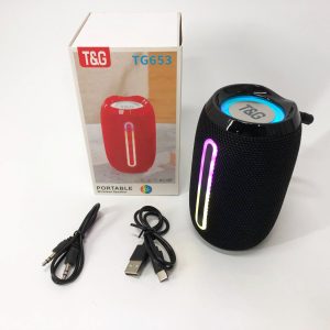 Портативна Bluetooth-колонка TG653 USB з ремінцем, акумуляторна колонка для музики. Колір: чорний