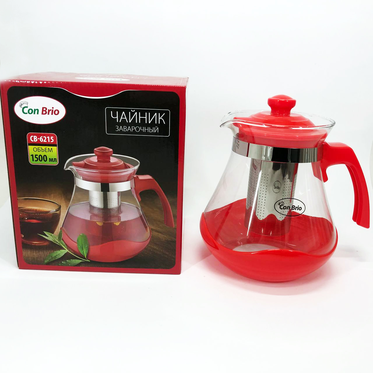 Чайник для заварювання Con Brio Green CB-6215 1,5 л, Чайник для заварювання якісний на кухню. Колір: червоний - Зображення 7
