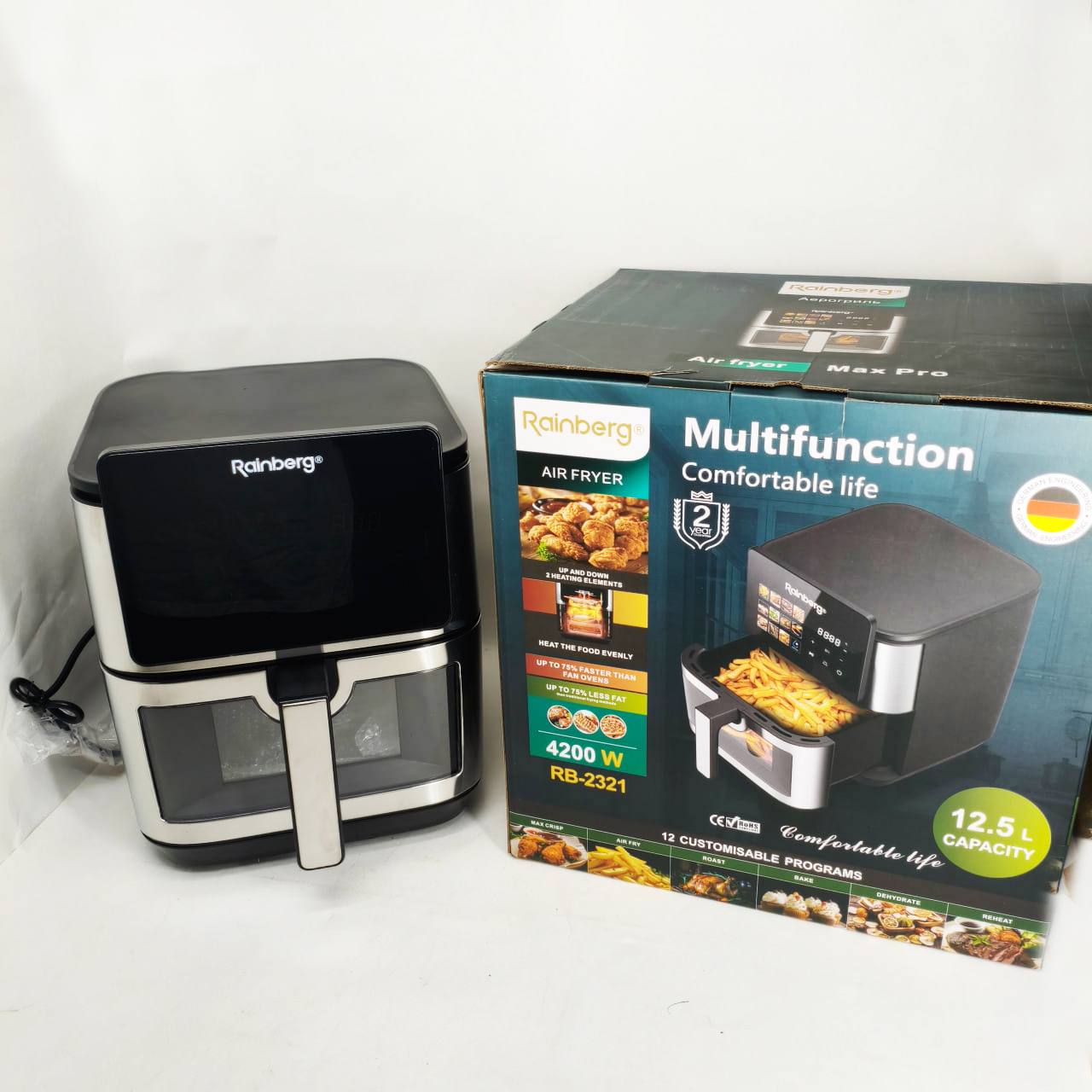 Аерофритюрка Rainberg RB-2321 4200Вт 12.5л сенсорна 2 Тена 8 Аерофритюрка Rainberg RB-2321 4200Вт 12.5л сенсорна 2 Тена - Зображення 8