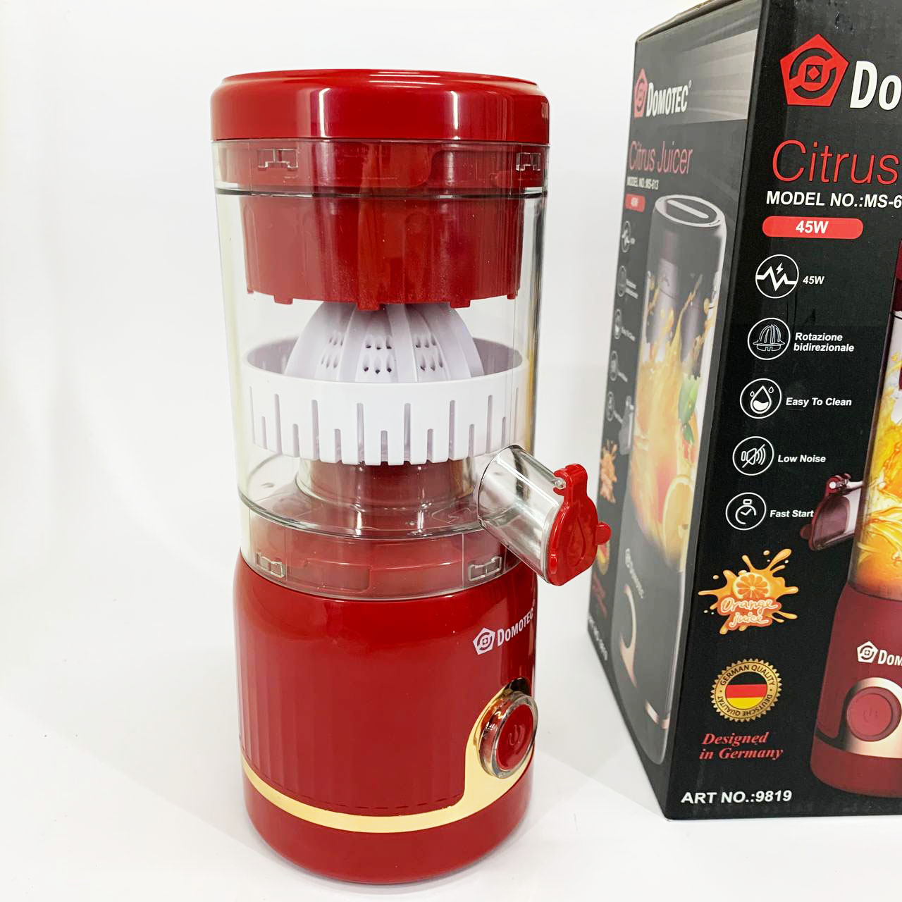 Соковитискач для цитрусових Domotec MS-613 250мл. Колір: червоний - Зображення 6