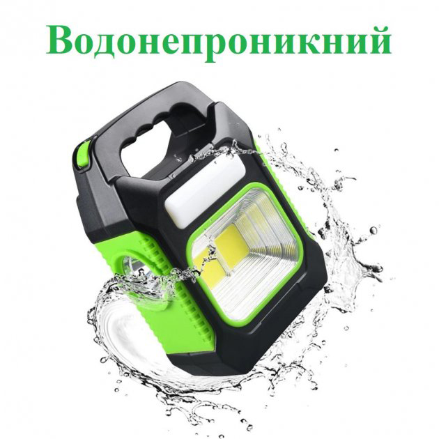 Портативний ліхтар лампа JY-978B акумуляторний із сонячною панеллю + Power Bank. Колір: зелений - Зображення 8