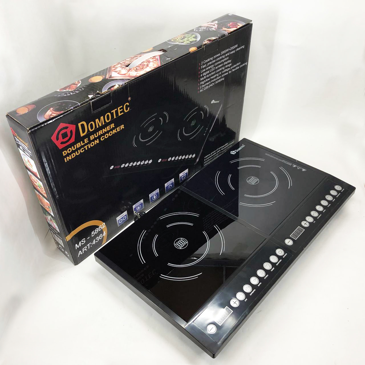 Плита індукційна настільна Domotec MS-5862 4000 Вт Електричні плити настільні двокомфоркові - Зображення 7