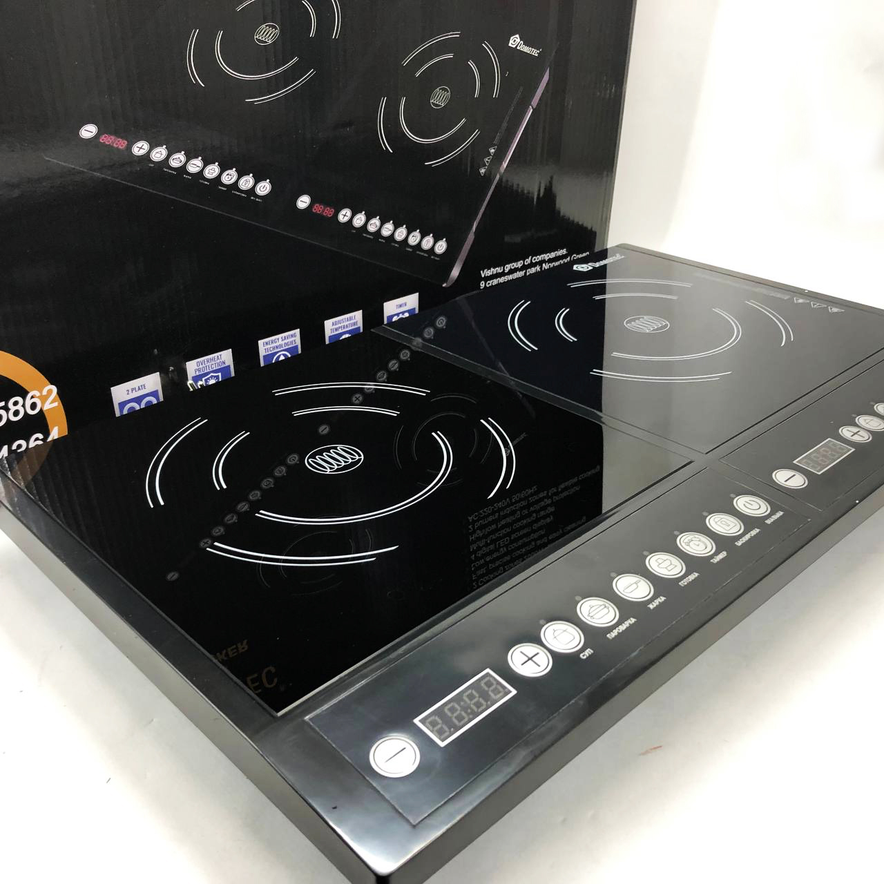 Плита індукційна настільна Domotec MS-5862 4000 Вт Електричні плити настільні двокомфоркові - Зображення 6