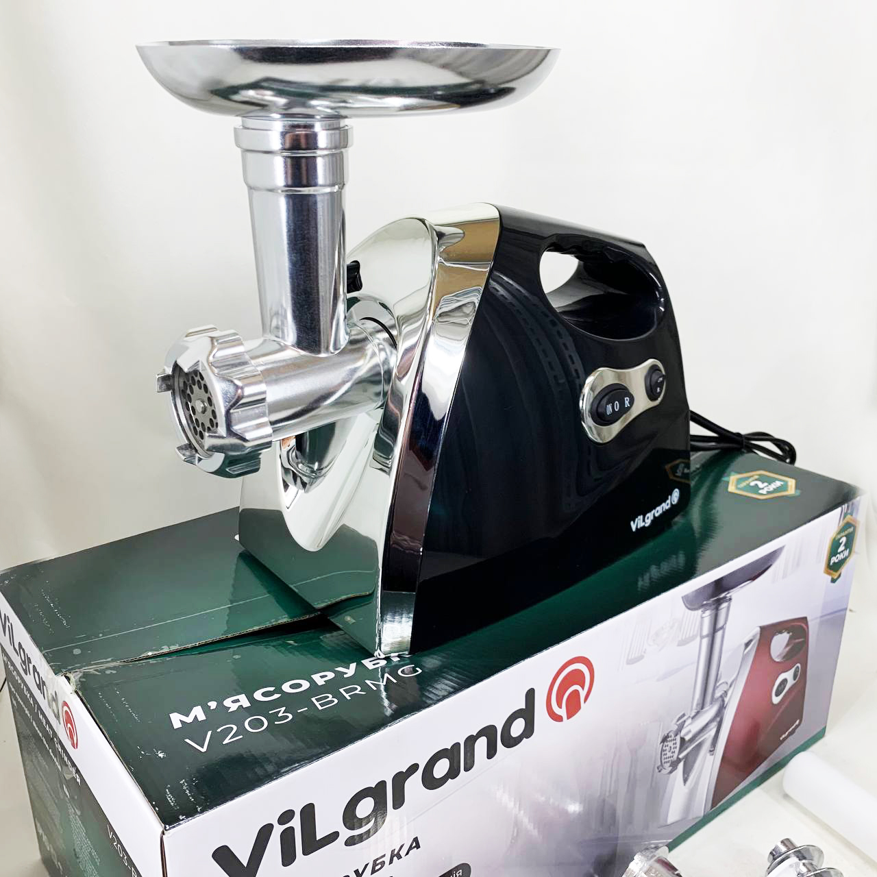 Електром'ясорубка ViLgrand V203-BRMG 2000Вт Black - Зображення 4