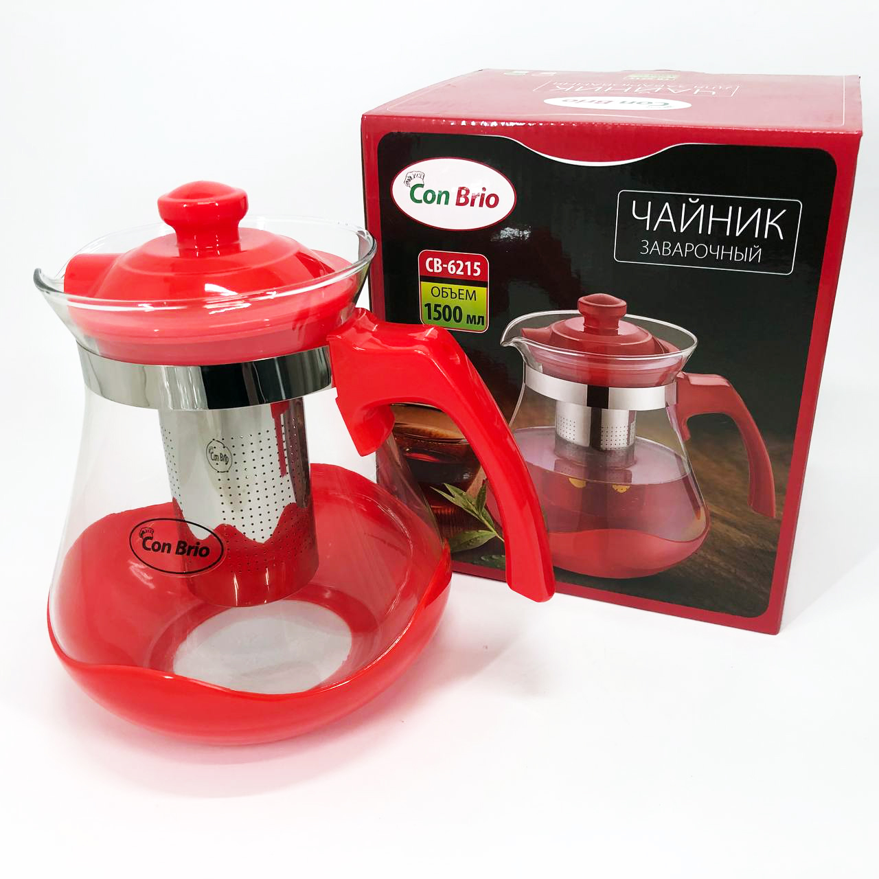 Чайник для заварювання Con Brio Green CB-6215 1,5 л, Чайник для заварювання якісний на кухню. Колір: червоний - Зображення 8