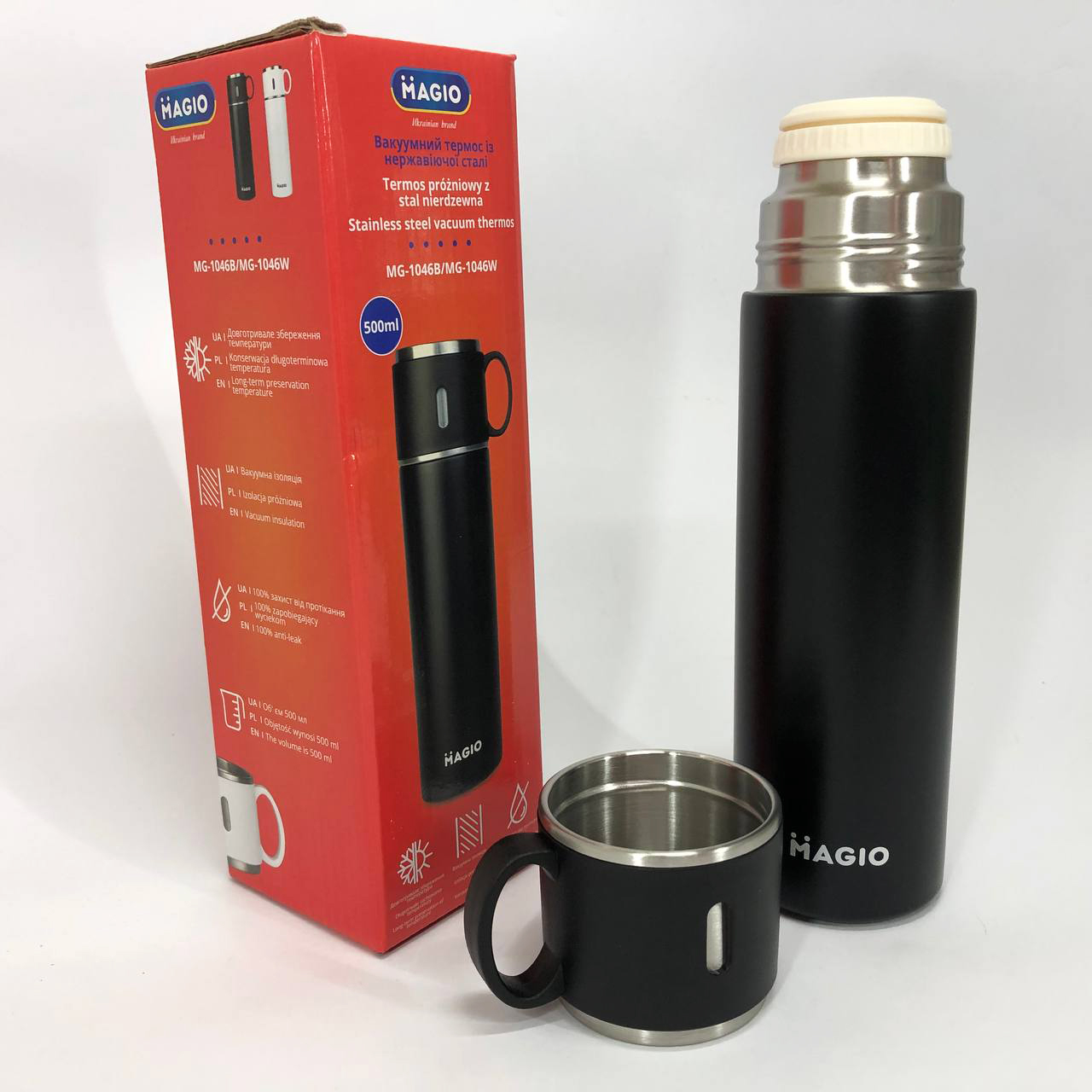 Термос MAGIO MG-1046B 0.5 л, Термос для спортсменів, Термокружка з вакуумною ізоляцією 1 Термос MAGIO MG-1046B 0.5 л, Термос для спортсменів, Термокружка з вакуумною ізоляцією