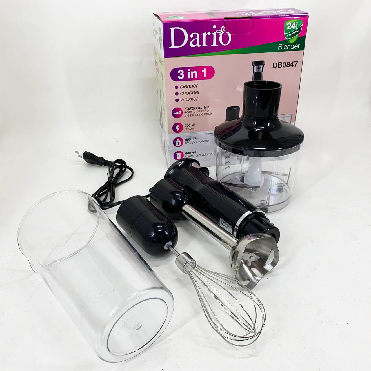 Блендер Dario DB0847 800Вт 2 Блендер Dario DB0847 800Вт - Зображення 2