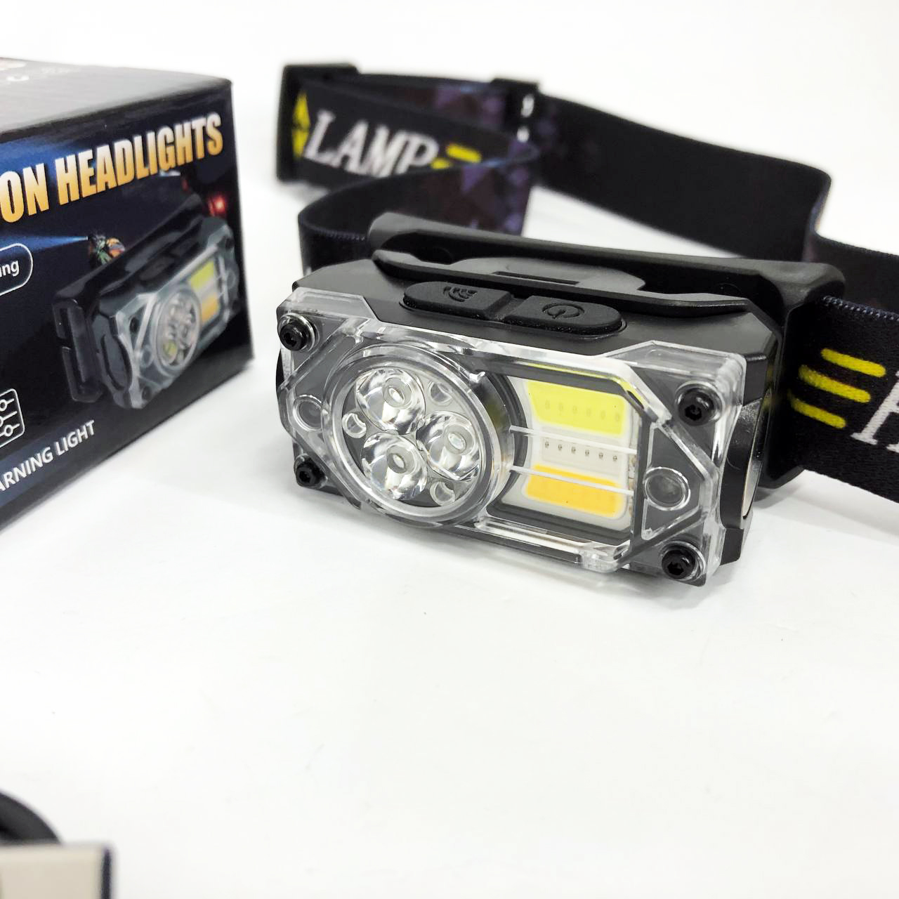 Ліхтар налобний YY-19B-3SMD+2COB(white+yellow+red), Налобний ліхтарик із usb зарядкою - Зображення 3