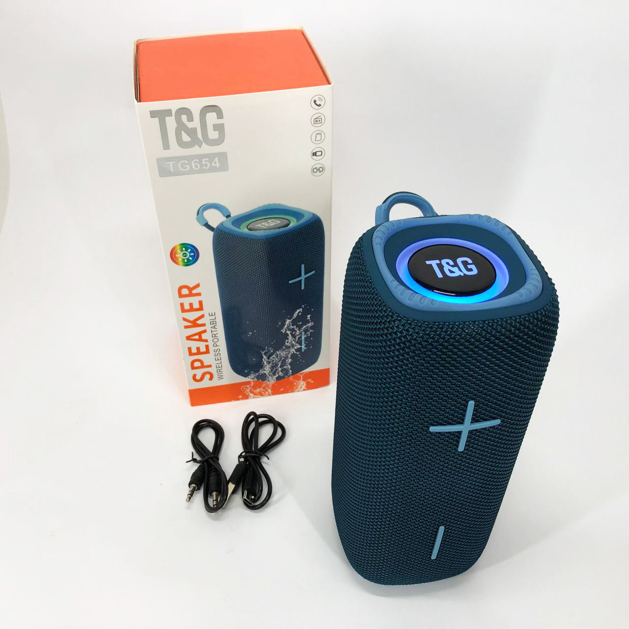 Портативна колонка Bluetooth TG654 8W з підсвічуванням, Акумуляторна колонка для музики. Колір: синій - Зображення 3