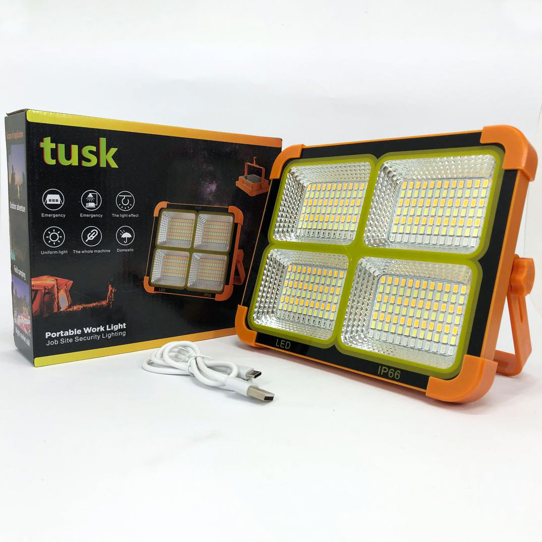 Потужний ліхтар - прожектор із сонячною панеллю та функцією Power bank Solar LED light 12000 mAH - Зображення 3