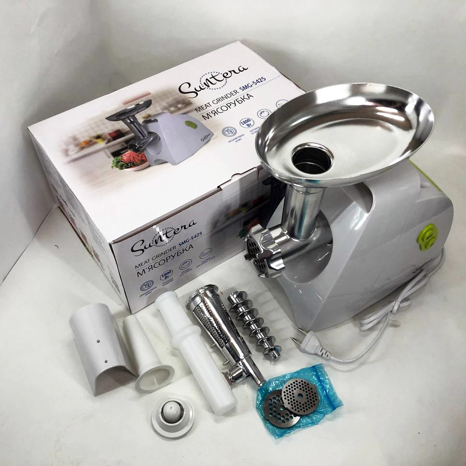 М'ясорубка Suntera SMG-5425W, м'ясорубка-соковитискач, електрична м'ясорубка з насадками для дому - Зображення 3