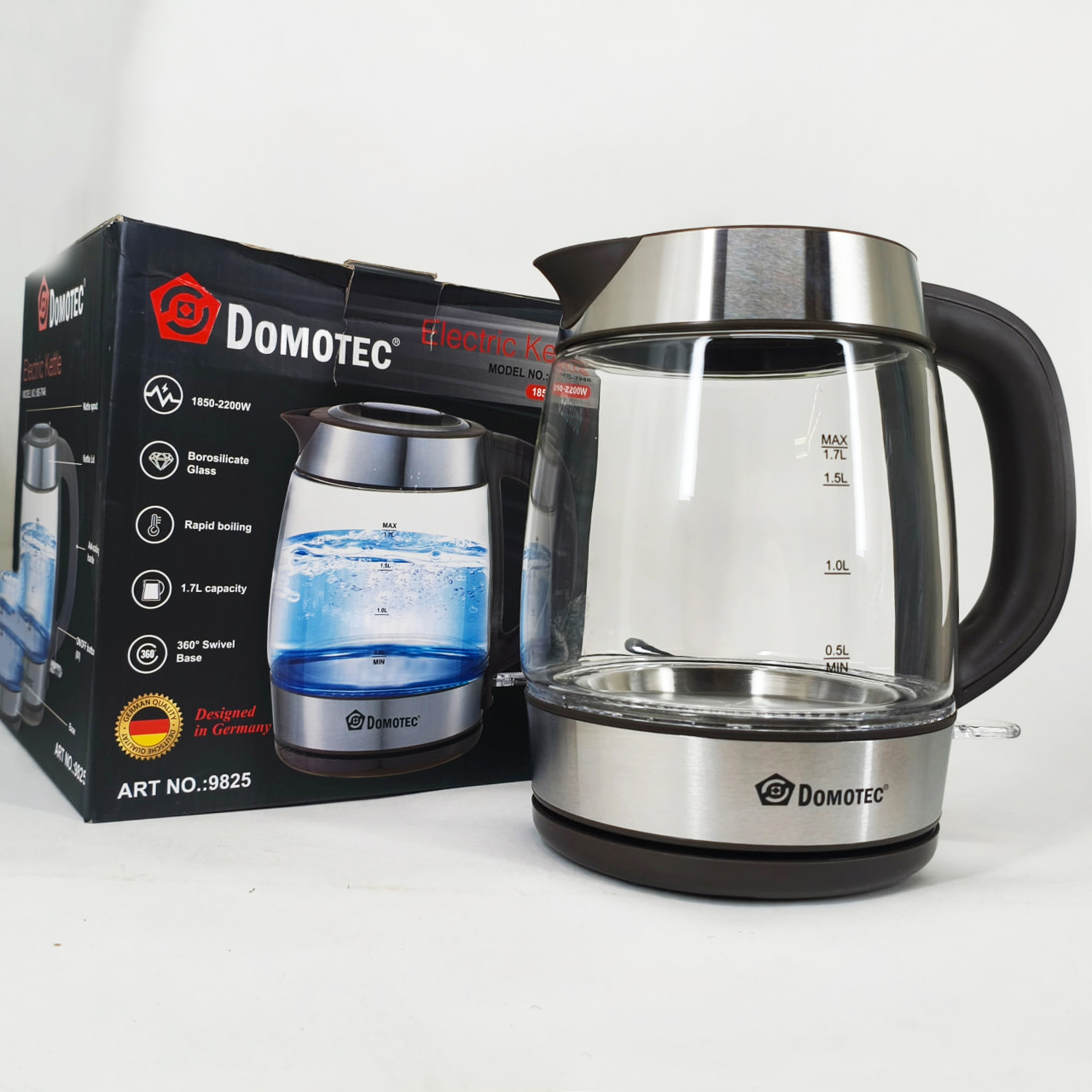 Електричний чайник Domotec MS-7946 скляний 1.7л 2200Вт - Зображення 3