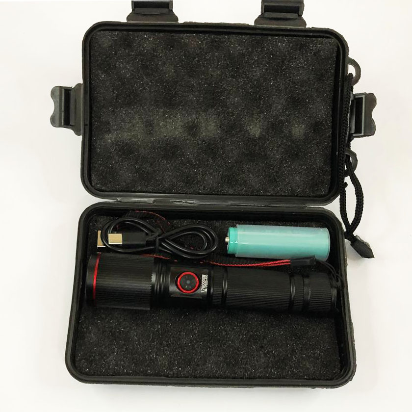 Ліхтар переносний P520-P50, ЗУ Type-C, 1x18650/3xAAA, zoom, індикація заряду, ремінець, Водонепроникний - Зображення 6