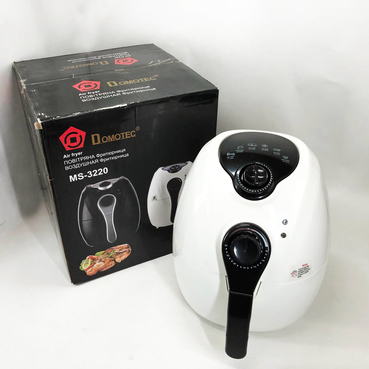 Аерофритниця Мультипіч Аерогриль Domotec MS-3220 1300Вт 4.5л Безмасляна з Таймером White 4 Аерофритниця Мультипіч Аерогриль Domotec MS-3220 1300Вт 4.5л Безмасляна з Таймером White - Зображення 4