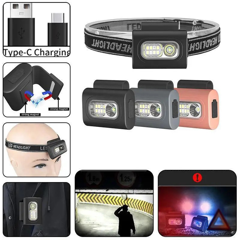 Ліхтар налобний 505-XPE+8SMD(white+red+blue) - Зображення 3