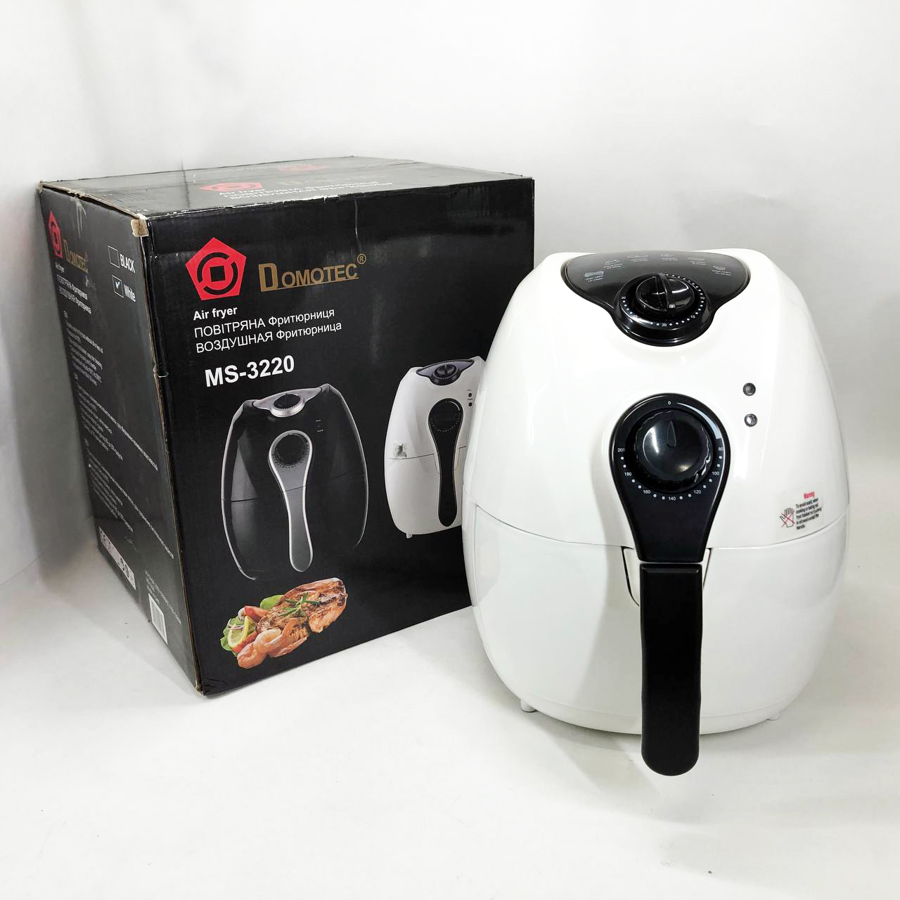 Аерофритниця Мультипіч Аерогриль Domotec MS-3220 1300Вт 4.5л Безмасляна з Таймером White 3 Аерофритниця Мультипіч Аерогриль Domotec MS-3220 1300Вт 4.5л Безмасляна з Таймером White - Зображення 3