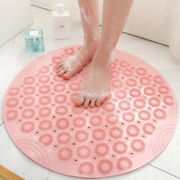 Круглий нековзний килимок для душу Massage Foot Rad зі щіткою для стоп - Зображення 6
