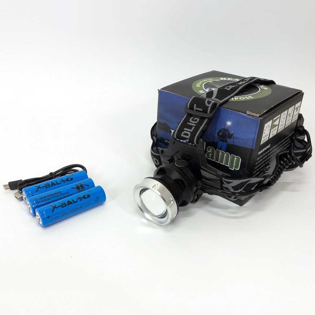 Ліхтарик на голову Bailong BL-8070-P50, LED налобний акумуляторний ліхтар, ліхтар на голову для риболовлі - Зображення 8