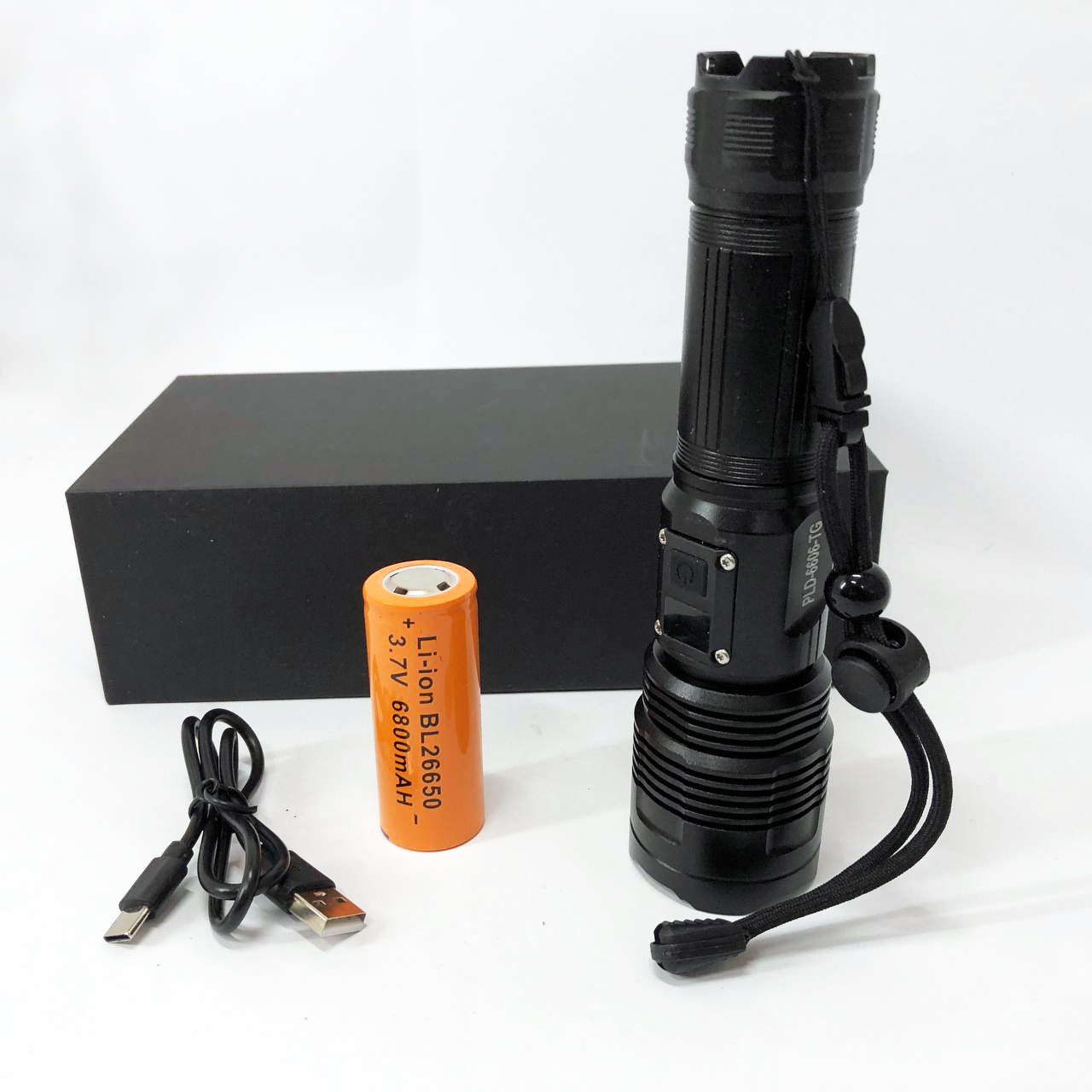 Ручний ліхтарик PLD-6606 White Laser LED PM50-TG, працює від акумулятора, надпотужний ліхтарик - Зображення 3