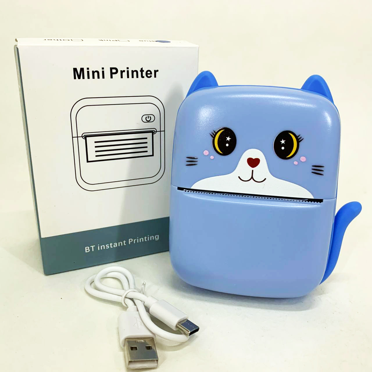 Портативний дитячий термопринтер із Bluetooth A8 Cat міні принтер для телефону Blue - Зображення 3