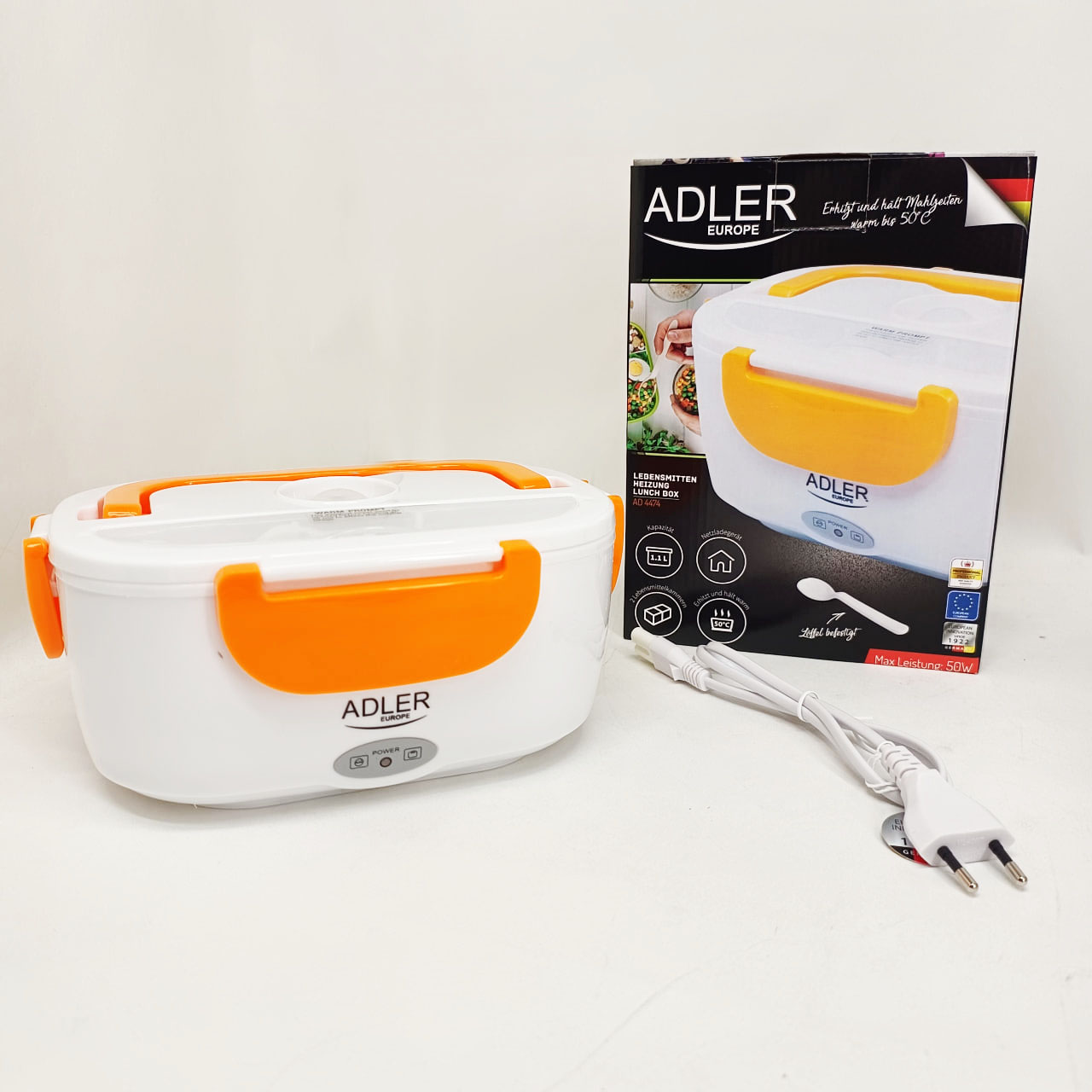 Ланч бокс з підігрівом Adler AD 4474 1.1л Orange - Зображення 4