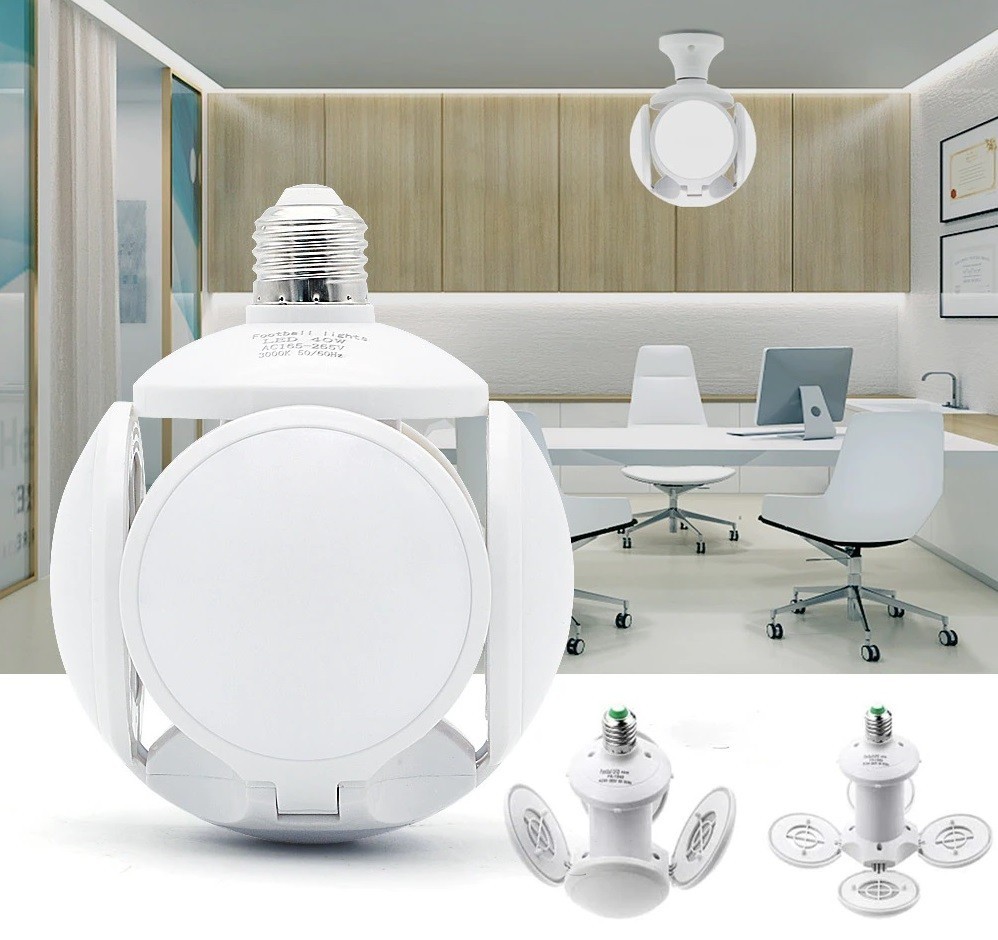 Лампочка люстра світлодіодна розкладна Football UFO Lamp E27 LED лампа для дому на 40 Вт живлення 220В Біла - Зображення 3