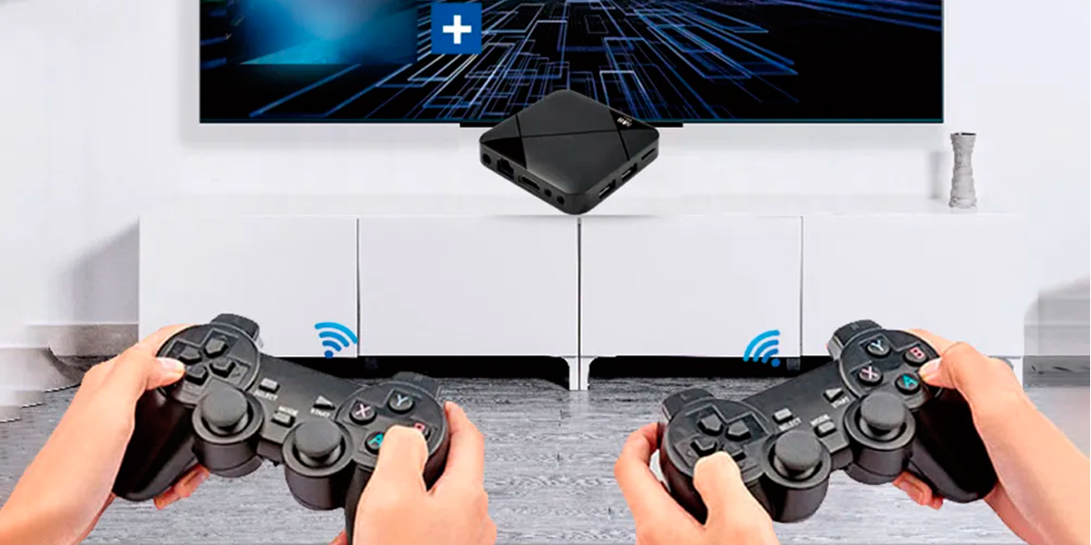 Ігрова ТВ-приставка M8 mini 4K на Android TV із вбудованим емулятором ретро-ігор та джойстиками - Зображення 6