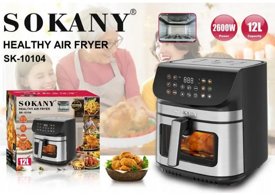 Потужна аерофритюрниця SOKANY 12 л 2600 Вт - Зображення 4