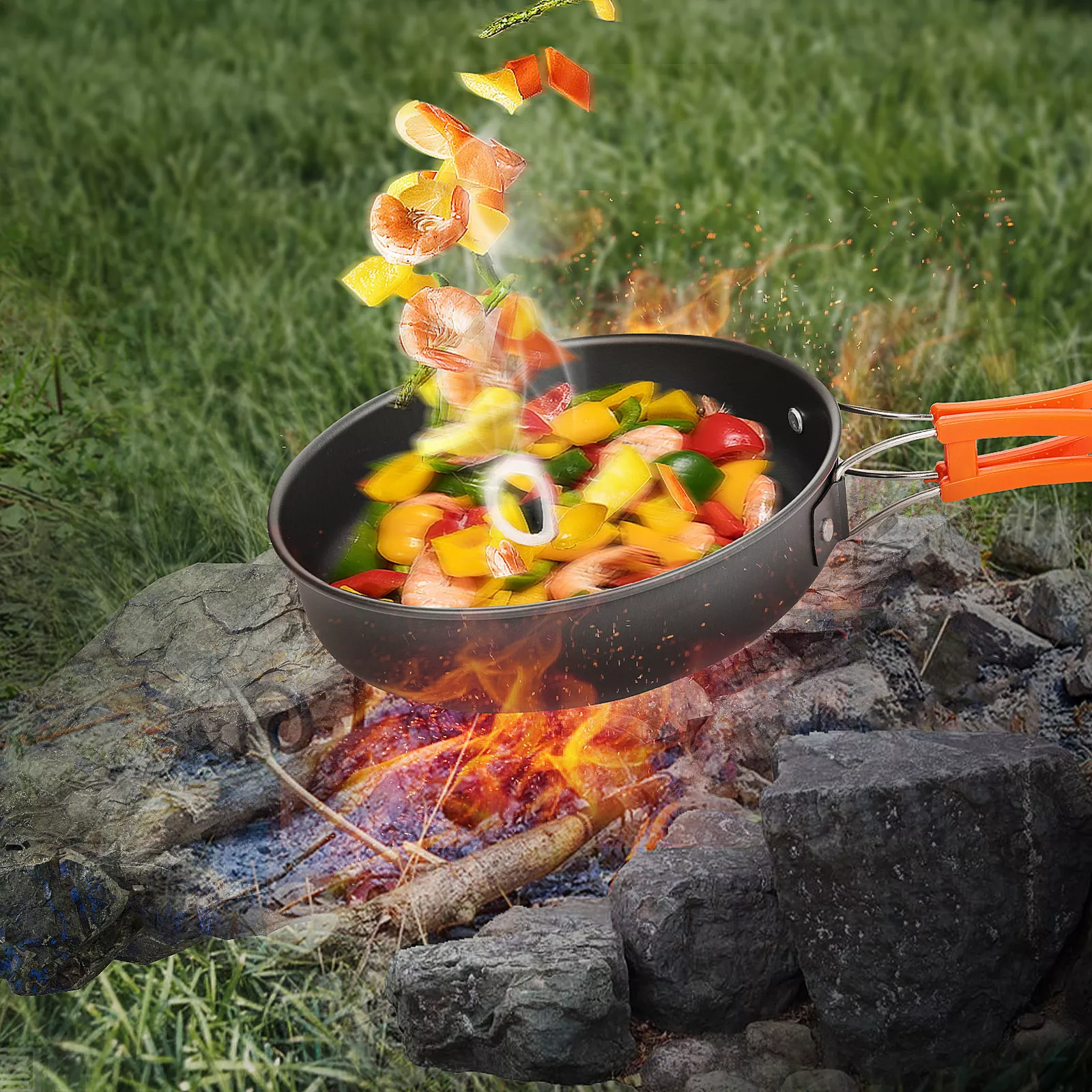Набір туристичного посуду Camping cooking зі столовими приладами 10 в 1 / Набір посуду для походу, пікніка та риболовлі 6 Набір туристичного посуду Camping cooking зі столовими приладами 10 в 1 / Набір посуду для походу, пікніка та риболовлі - Зображення 6