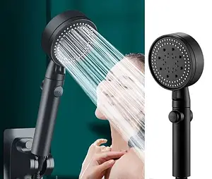 Насадка лійка для душу високого тиску 4 режими з кнопкою включення SHOWER AA1-4 - Зображення 4
