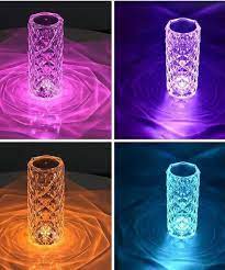 Настільна лампа Роза з пультом RGB Crystal Rose. Проекційний світильник-торшер нічник rose diamond table lamp кристал - Зображення 7