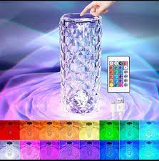 Настільна лампа Роза з пультом RGB Crystal Rose. Проекційний світильник-торшер нічник rose diamond table lamp кристал - Зображення 8