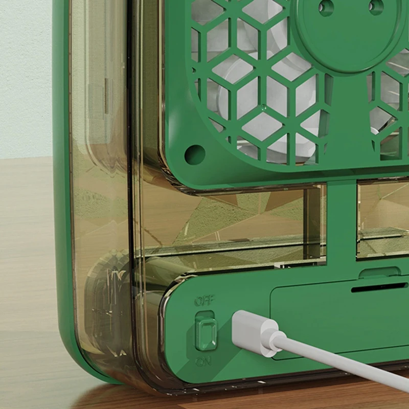 Настільний міні-вентилятор JISULIFE Вентилятор з USB та функцією зволоження 4-швидкості - Зображення 4