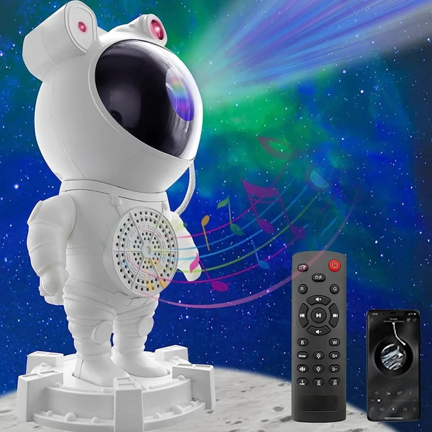 Ночник проектор зоряного неба Астронавт із Bluetooth колонкою Sky Star Astronaut Bambi ZZ-202 - Зображення 4