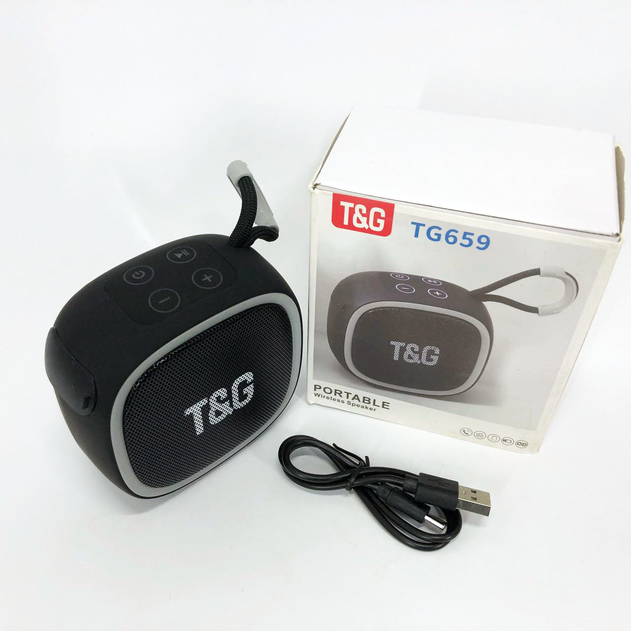 Портативна Bluetooth-колонка TG659 з ремінцем, Bluetooth колонка для вулиці. Колір: чорний - Зображення 7
