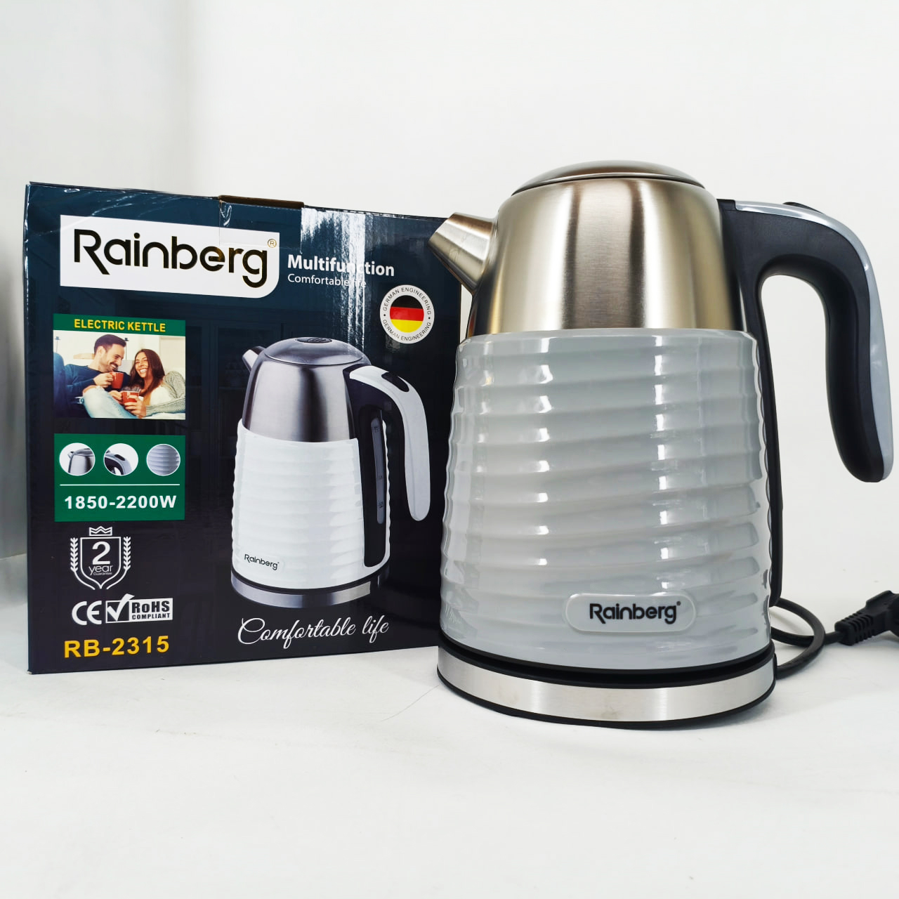 Чайник електричний Rainberg RB-2315 1.8л 2200Вт Gray 7 Чайник електричний Rainberg RB-2315 1.8л 2200Вт Gray - Зображення 7