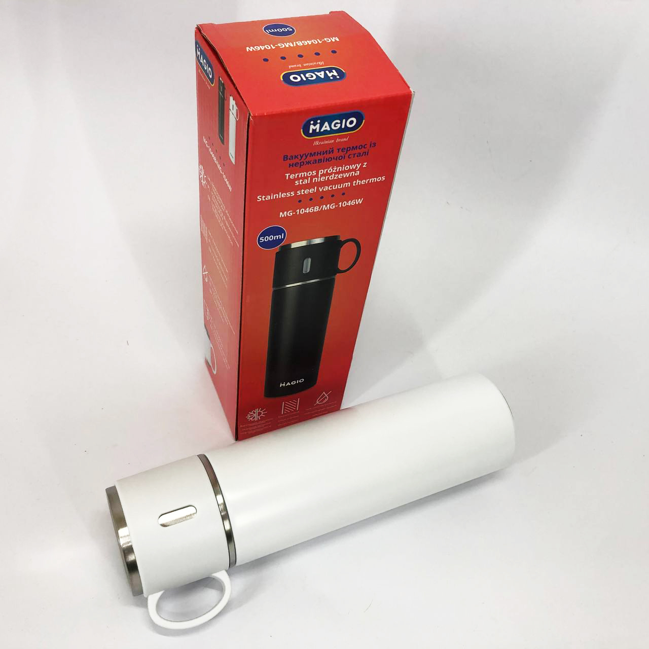 Термос MAGIO MG-1046W 0.5 л, Красивий невеликий термос, Термокухоль для дітей, Фляга для пікніка - Зображення 7