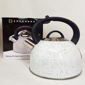 Чайник зі свистком Edenberg EB-1440 з мармуровим покриттям 2.5л White