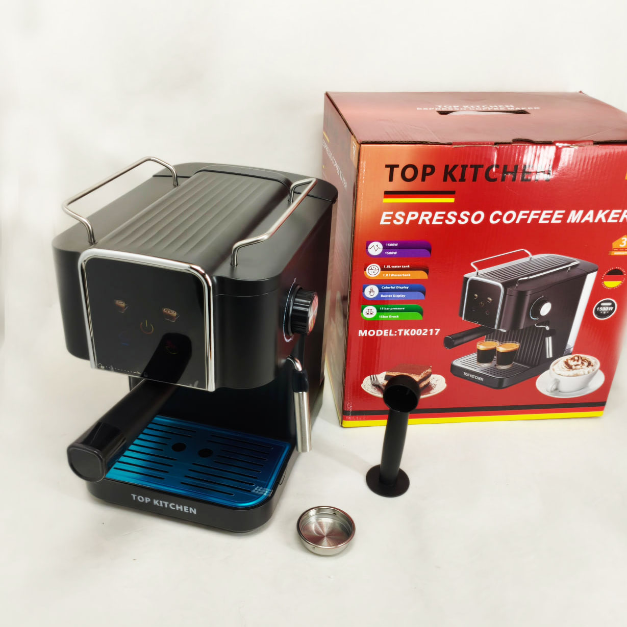 Кавоварка Top Kitchen TK00217 1500Вт 1.8л, капучинатор, кавоварка з підігрівом чашок 15 Бар 4 Кавоварка Top Kitchen TK00217 1500Вт 1.8л, капучинатор, кавоварка з підігрівом чашок 15 Бар - Зображення 4